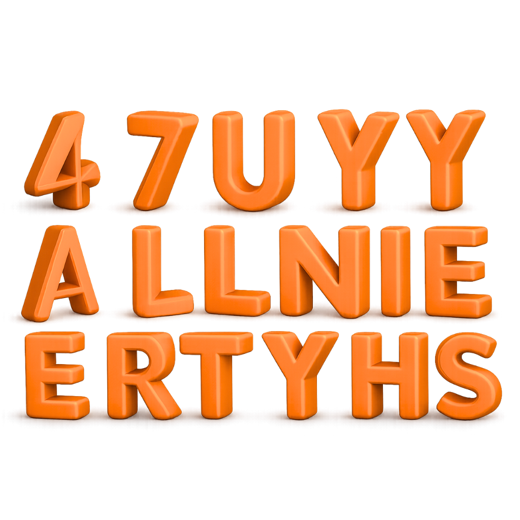 Mock de letras 3D para fundição